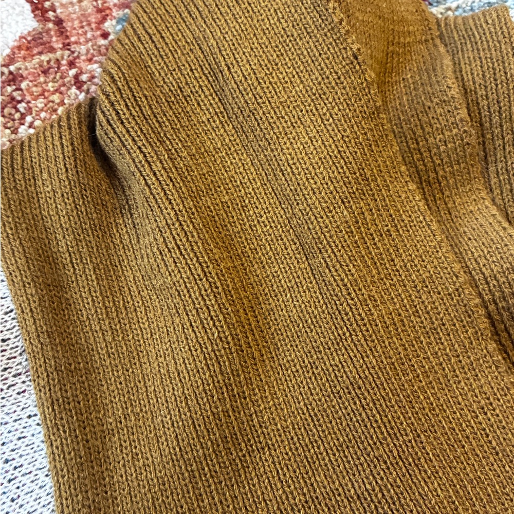 Southwestern Fringe Knit Longline Brown Open Front Cardigan - Picture 5 of 8